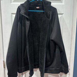 32 Degrees Heat Men’s Black Fuzzy-Lined Zip Hoodie – Size XXL